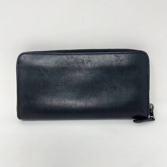 Coach Accordion Zip Wallet Black Leather Glove-Tanned 12 Card Slots 54300‎ - Picture 2 of 11